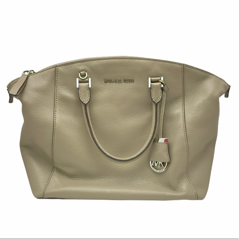 Michael Kors Riley Cream Large Leather Satchel
